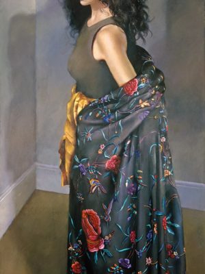 Robert Lenkiewicz Giclee Print Anna standing in the black shawl. 1996