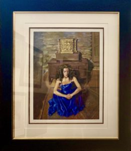 Robert Lenkiewicz Limited Edition Signed Print: Anna In Blue Dress
