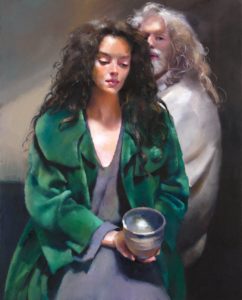 Robert Lenkiewicz Giclee Print The Painter with Anna Holding a Pit fired Bowl, 1995