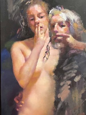 The painter With Girl By Robert Lenkiewicz.