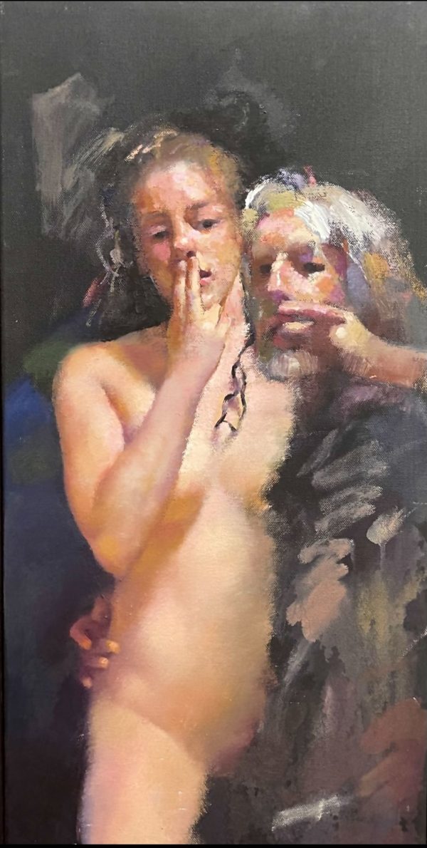 The painter With Girl By Robert Lenkiewicz.