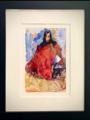 Woman In Red Cloak By Robert Lenkiewicz.