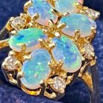 Six Opal & Diamond 18 carat Gold Ring