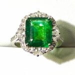 Emerald 4 Carat and Diamonds 18CT White Gold Ring