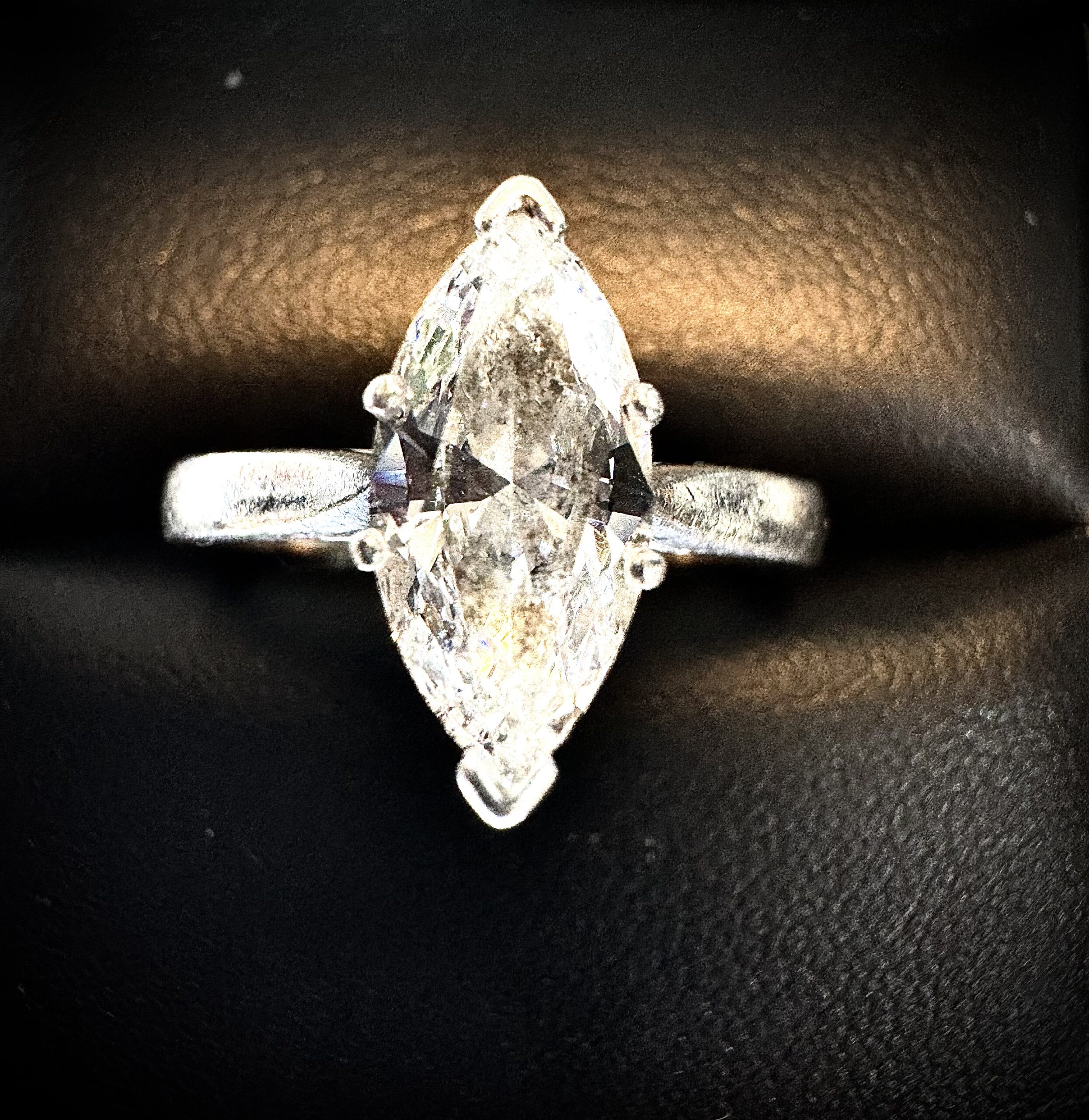 Diamond (D Colour) Marquise Ring 18k White Gold